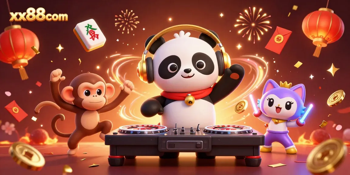 Experience the excitement of xxx88com with a vibrant 3D casino scene featuring animated characters celebrating in style.