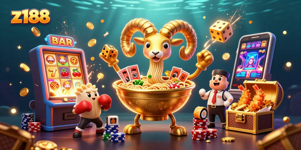 Experience thrilling wins with z188 in this vibrant casino adventure scene filled with dynamic characters.