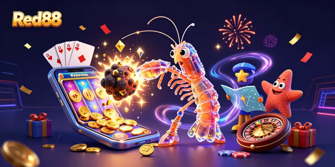 Experience excitement at Red88 with a galactic samurai and vibrant casino elements amidst cosmic treasures.