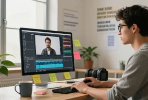Hitpaw Edimakor im modernen Home Office mit kreativen Elementen und inspirierender Atmosphäre
