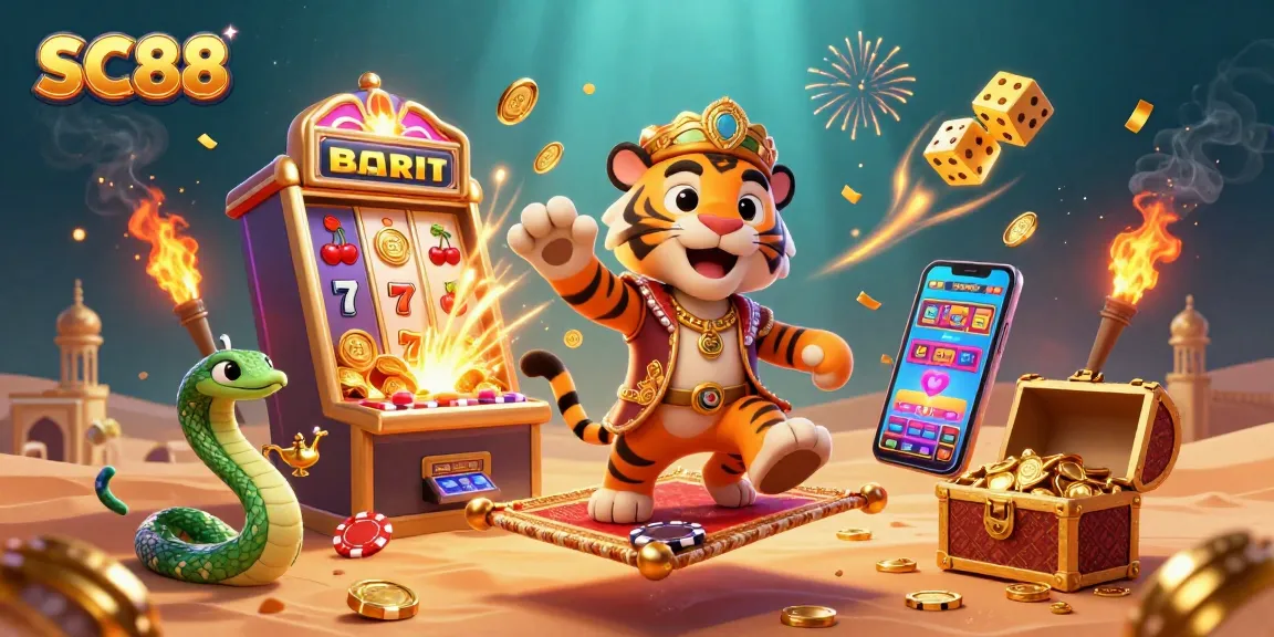 Experience thrilling gaming action with SC88 in an ultra-detailed casino scene bursting with excitement.