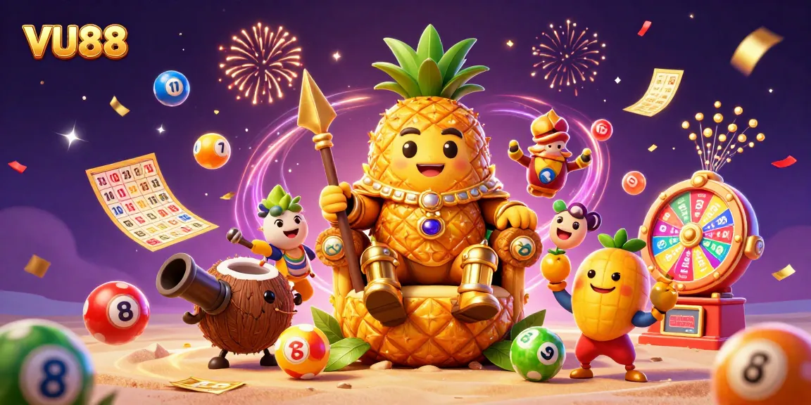 Experience thrilling gaming with VU88 in an enchanting casino scene featuring vibrant characters and elements.
